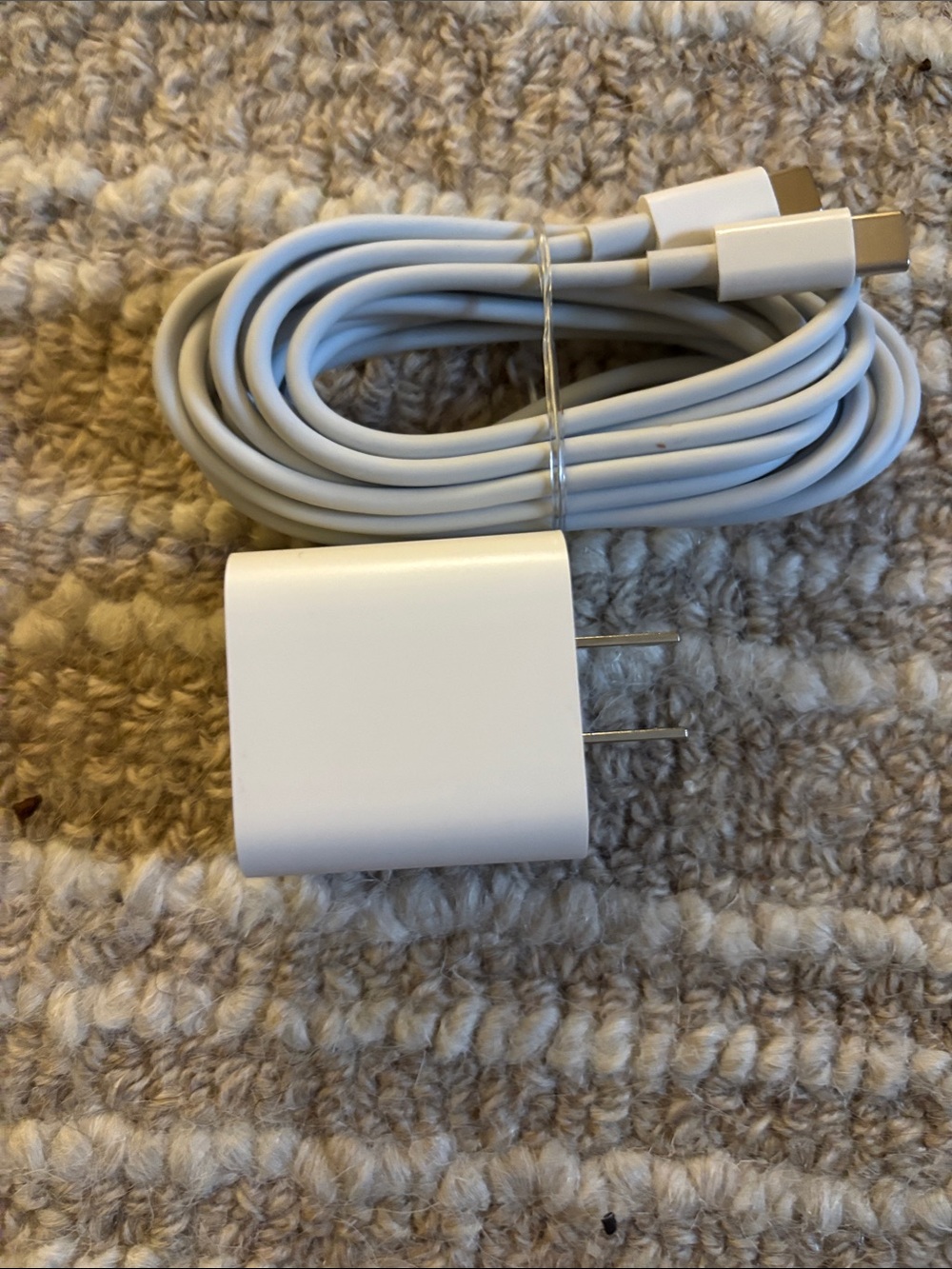 White USB-C Fast Charging Wall Adapter and Cable